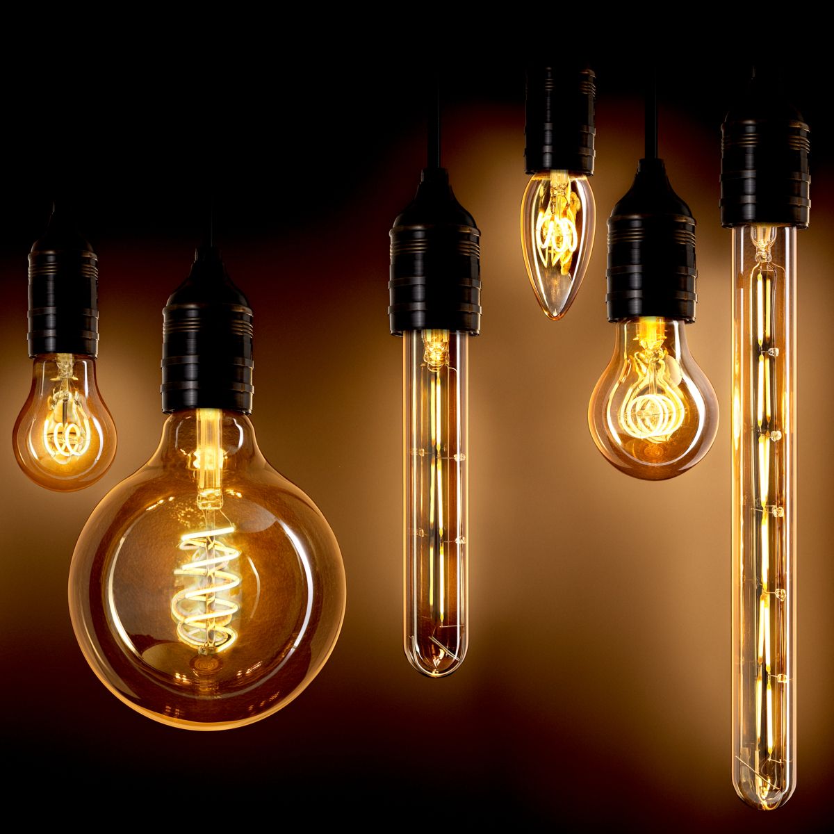 LED Bulb Goldline Candle 3W E14 set of 4