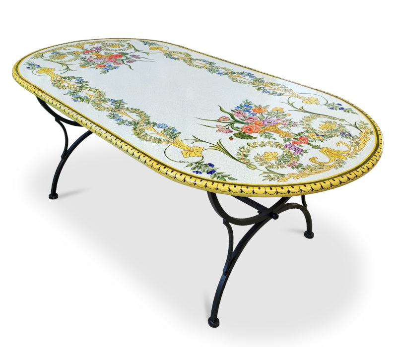 Gartentisch oval Settecento, 200 × 100 cm