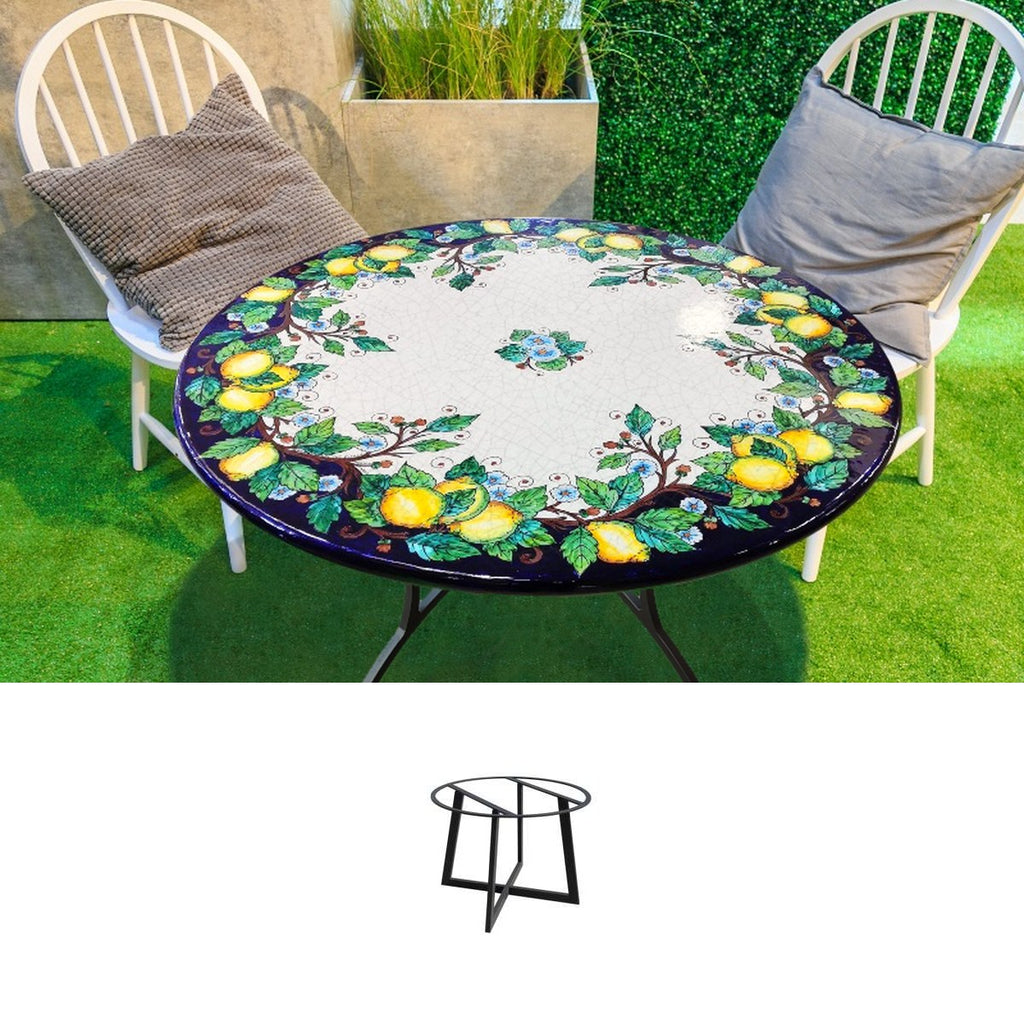 Gartentisch Limoni S, Ø 100 cm mit Untergestell Life-C D80