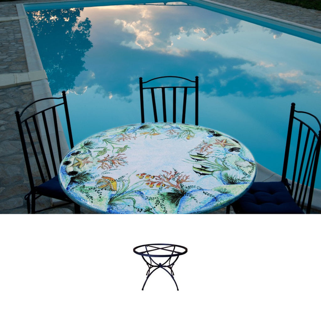 Gartentisch Oceano Blu, Ø 120 cm mit Untergestell Vega GD017CS