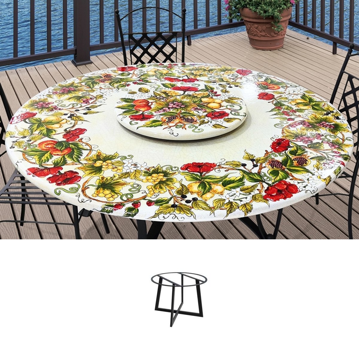 Gartentisch Belpaese, Ø 150 cm mit Untergestell Life-C D130