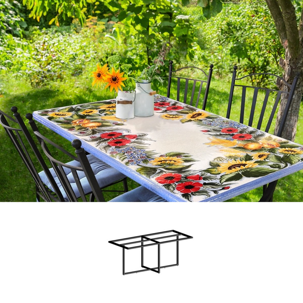 Gartentisch July, 160 × 80 cm mit Untergestell Biquadro 130x60