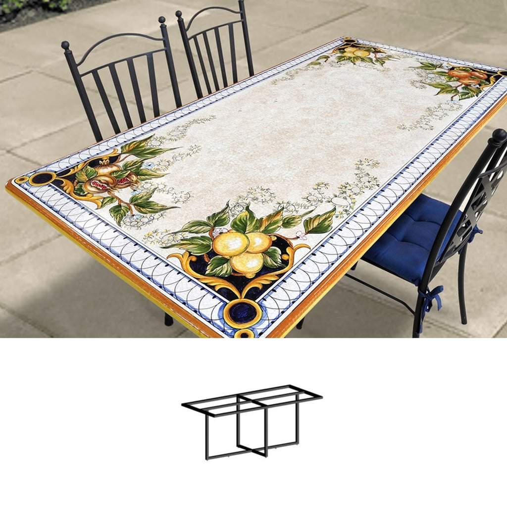 Gartentisch Patio, 180 × 90 cm mit Untergestell Biquadro 160x60