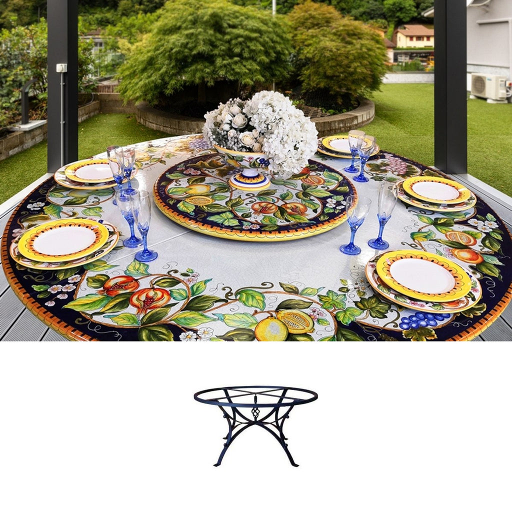 Gartentisch Fantasia di frutta, Ø 180 cm mit Untergestell Hydra GD016CL