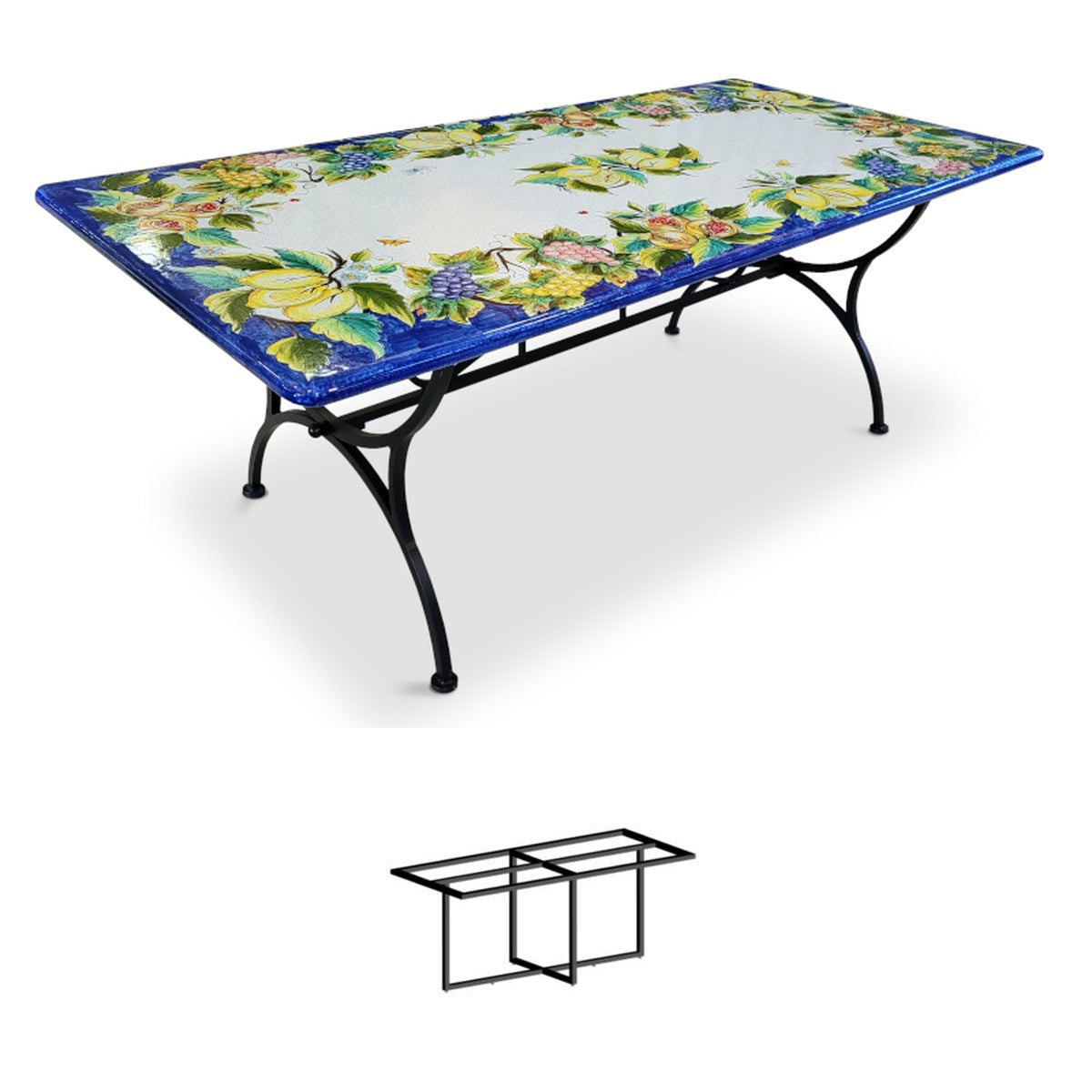 Gartentisch Dea, 200 × 100 cm mit Untergestell Biquadro 180x80