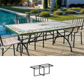 Gartentisch Olive, 200 × 100 cm mit Untergestell Biquadro 180x80