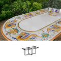 Gartentisch oval Raffaellesco, 200 × 100 cm mit Untergestell Biquadro 180x80