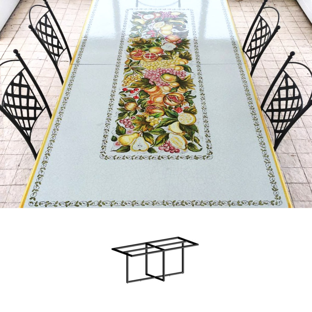 Gartentisch Frutta centrale, 250 × 100 cm mit Untergestell Biquadro