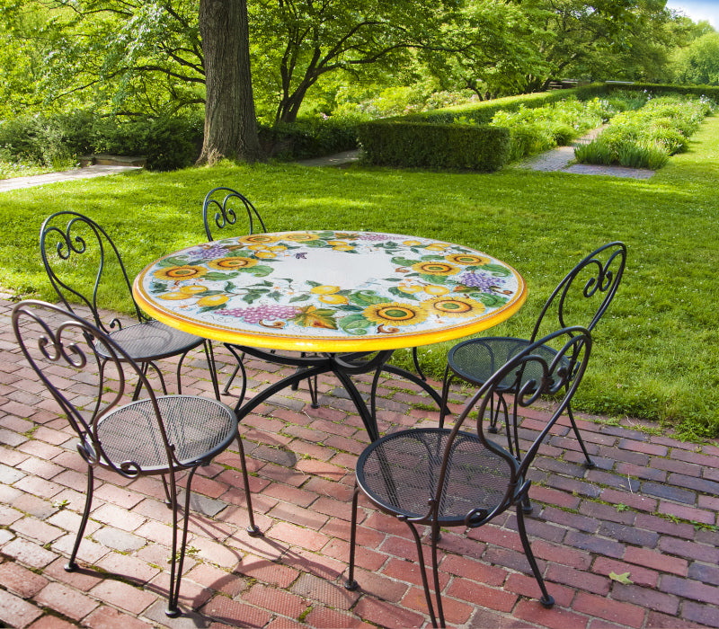 Gartentisch Uva, Limoni e Girasoli, Ø 120 cm
