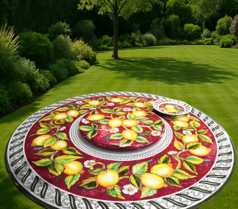 Gartentisch Limoni fascia rossa, Ø 150 cm